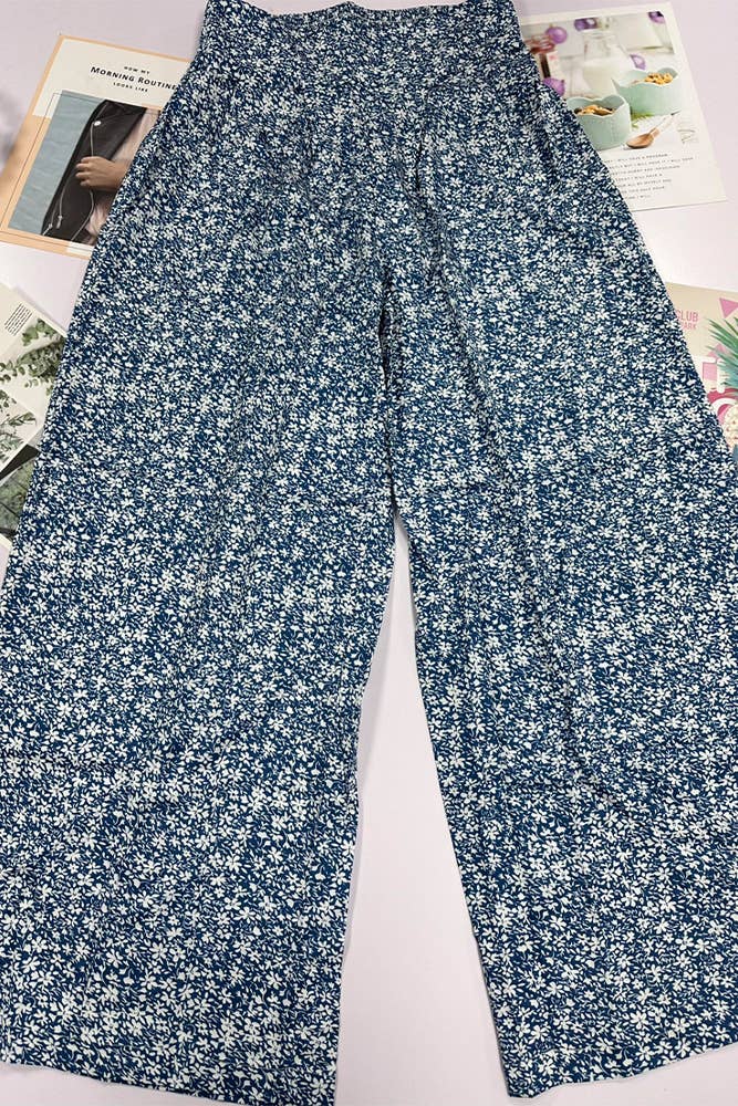 UNISHE - Wholesale Broek - Dames - Hoge Taille Wijde Pijpen Bloemenbroek ZK24917