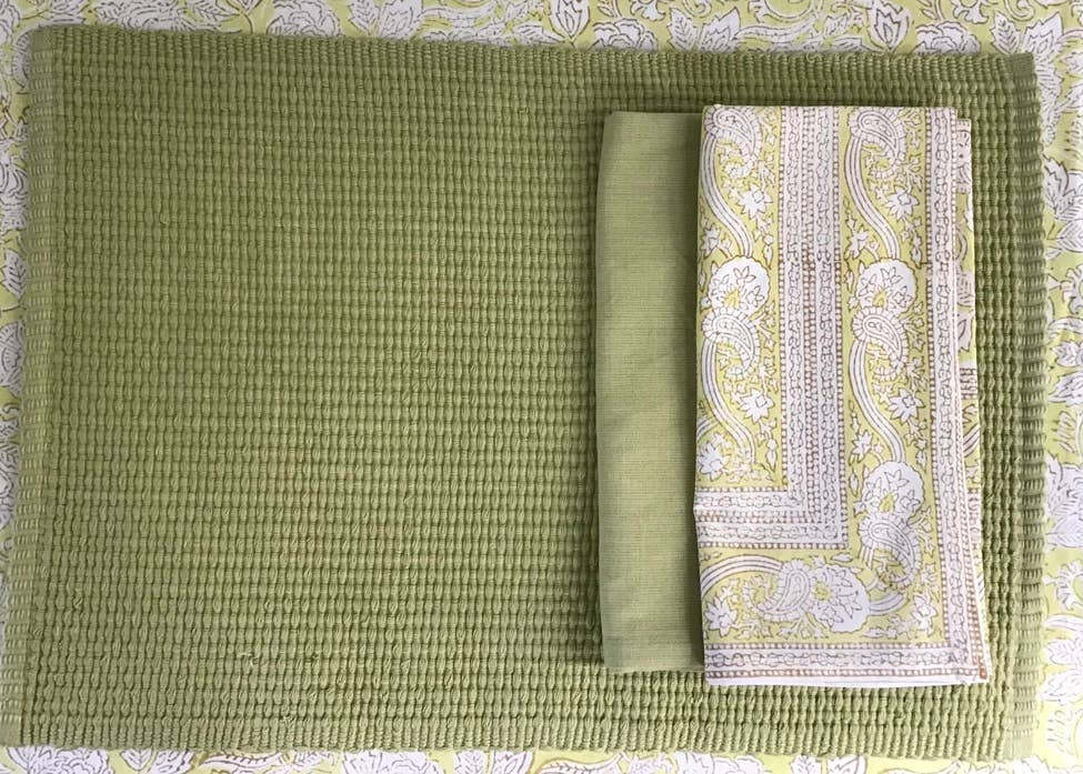 natural habitat - Wholesale Placemat - Tablemats Woven Homespun Solid Lemongrass1