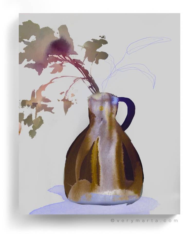 Botanical Wall Art Prints Abstract Flora Plant Watercolor Paper & Canvas | Loska for wholesale by Marta Spendowska