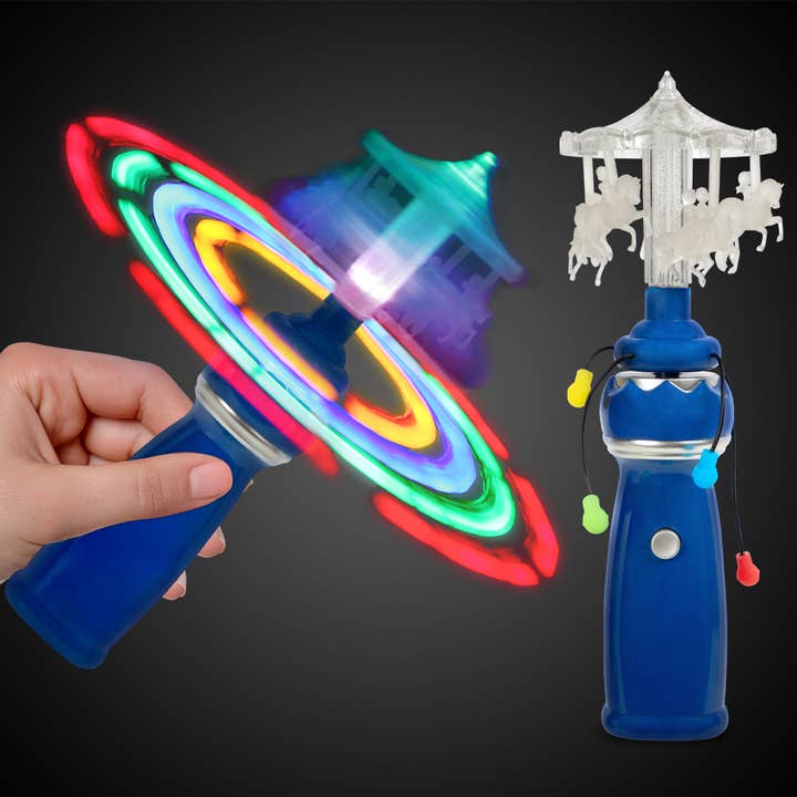 9" LED Merry-Go-Round Spinner Wand for Parties and Prizes for wholesale by Windy City Novelties