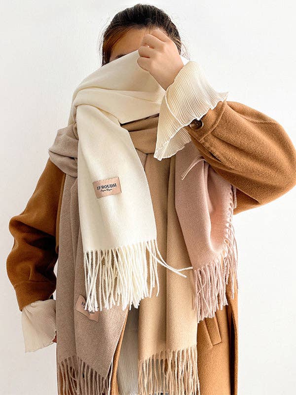 StyleGalX - Venta al por mayor Bufanda - Mujer - Bufanda de color sólido con borlas en 15 colores, imitación de cachemir35