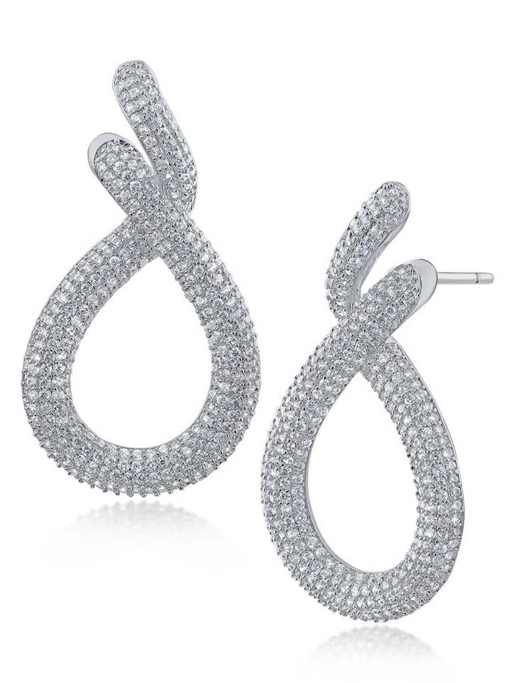 Pave CZ Knot oorbellen voor wholesale door CZ by Kenneth Jay Lane