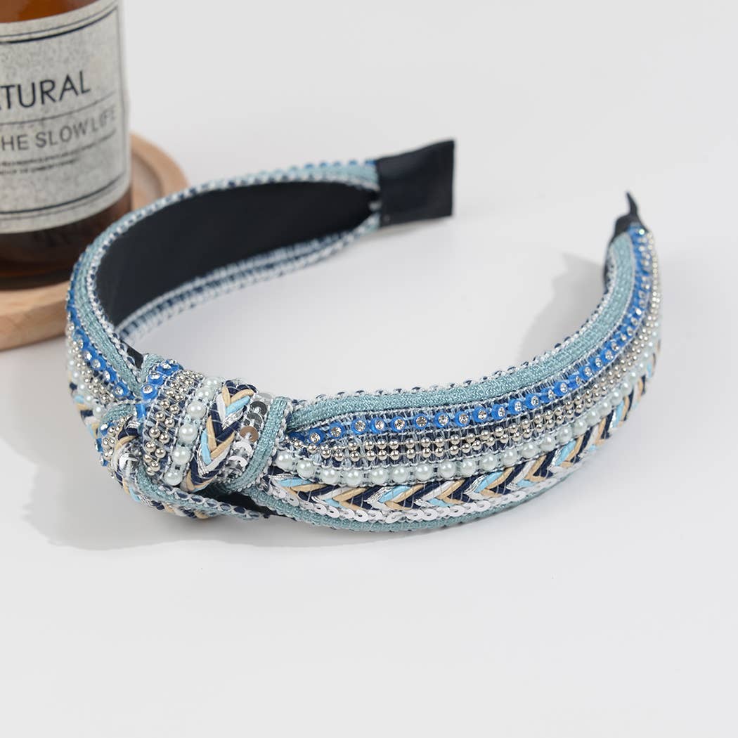 TheDivaSoap - Wholesale Fashion Headband - Women's - Ethnic Rhinestone Knotted Headband5
