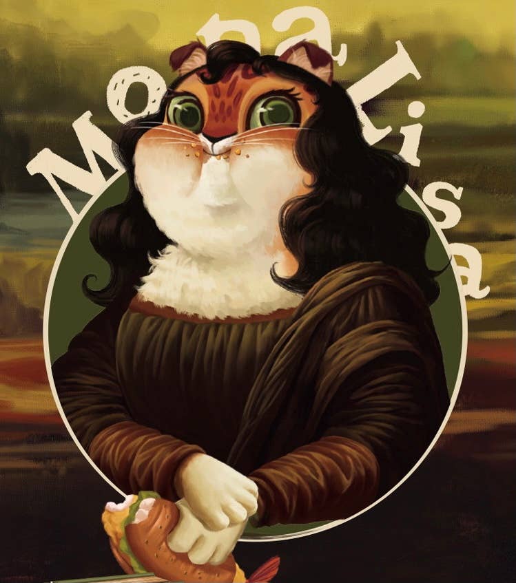 Q&C Distribution - Vente Puzzle – adulte - Puzzle de portraits d'animaux artistiques - Mona Lisa (126PCS)1