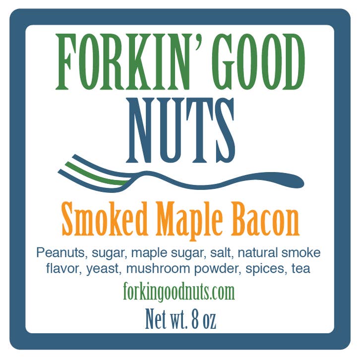 Forkin' Good Nuts - Wholesale Nuts - Smoked Maple Bacon Peanuts 8 oz mason jar1