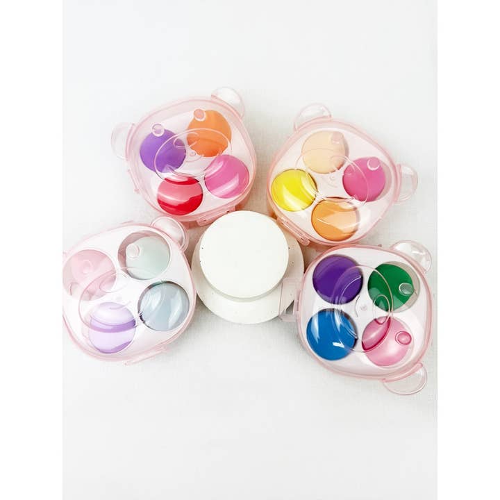 MIX COLOR Essential Blending Sponge in Bear Face Container for wholesale on Faire4