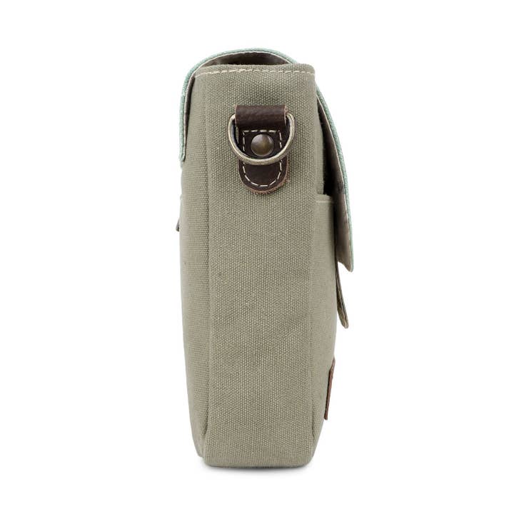 Sixtease Bags USA - Wholesale Crossbody Bag - Women's - Canvas & Leather Women's Crossbody Bag - Sage/Cambridge Blue
