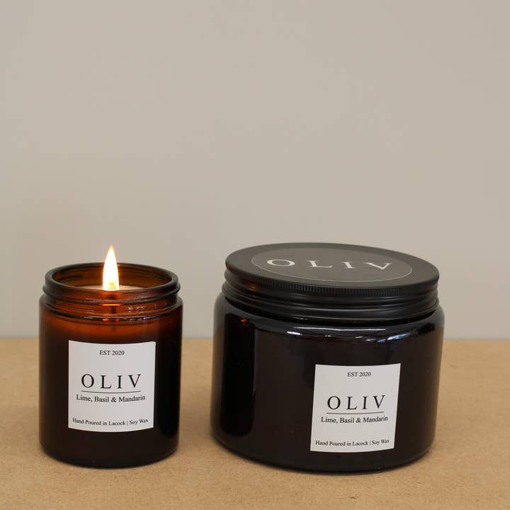 OLIV Homeware – wholesale Jar/filled candle – Lime, basil & Mandarin Candle 9