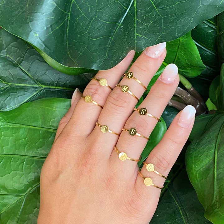 Ellison+Young - Wholesale Band/Stacked Ring - Tiny Initial Ring