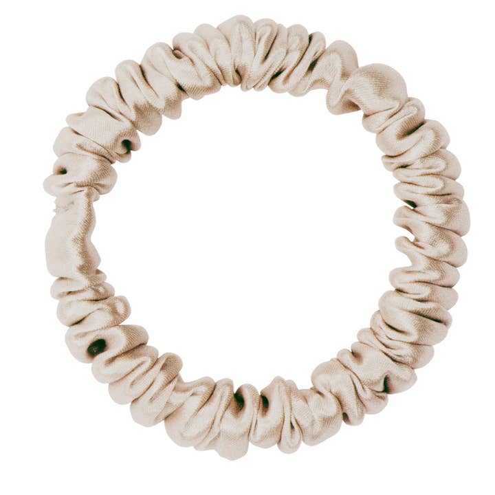 CHAMPAGNE SILK SCRUNCHIE SKINNY for wholesale by DREAMSILK
