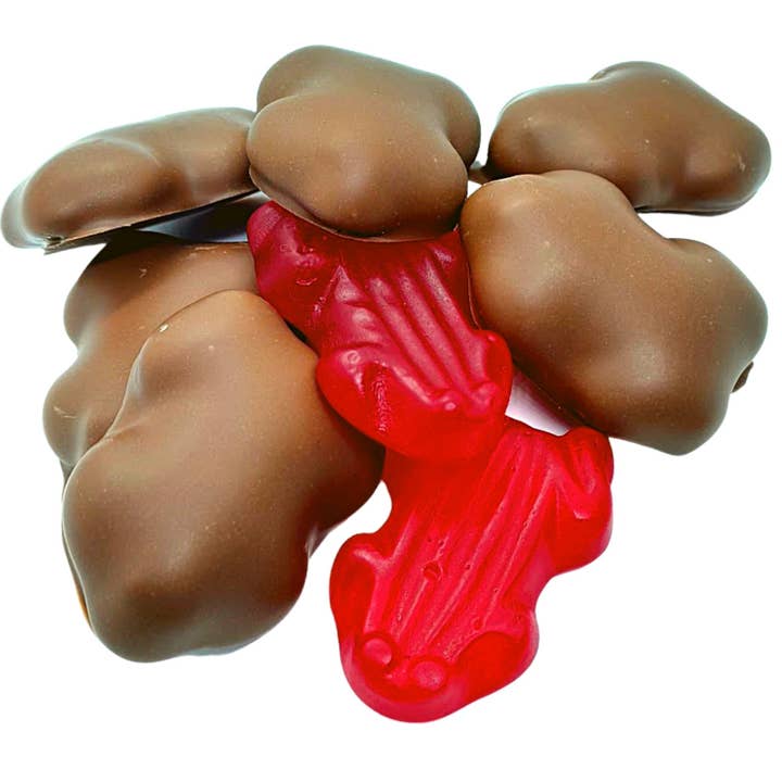 Poppy's Chocolate - Wholesale Chocolate-covered sweets - Milk Chocolate Coated Red Frogs 150g3