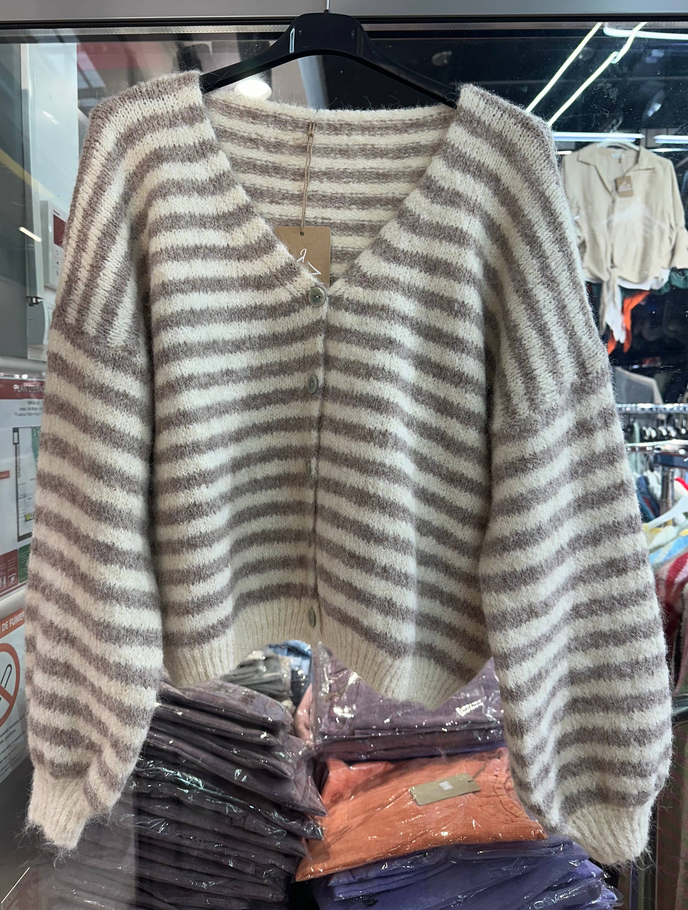 LÉA & LUC - Wholesale Cardigan - Women's - Striped cardigan REF. 5106230