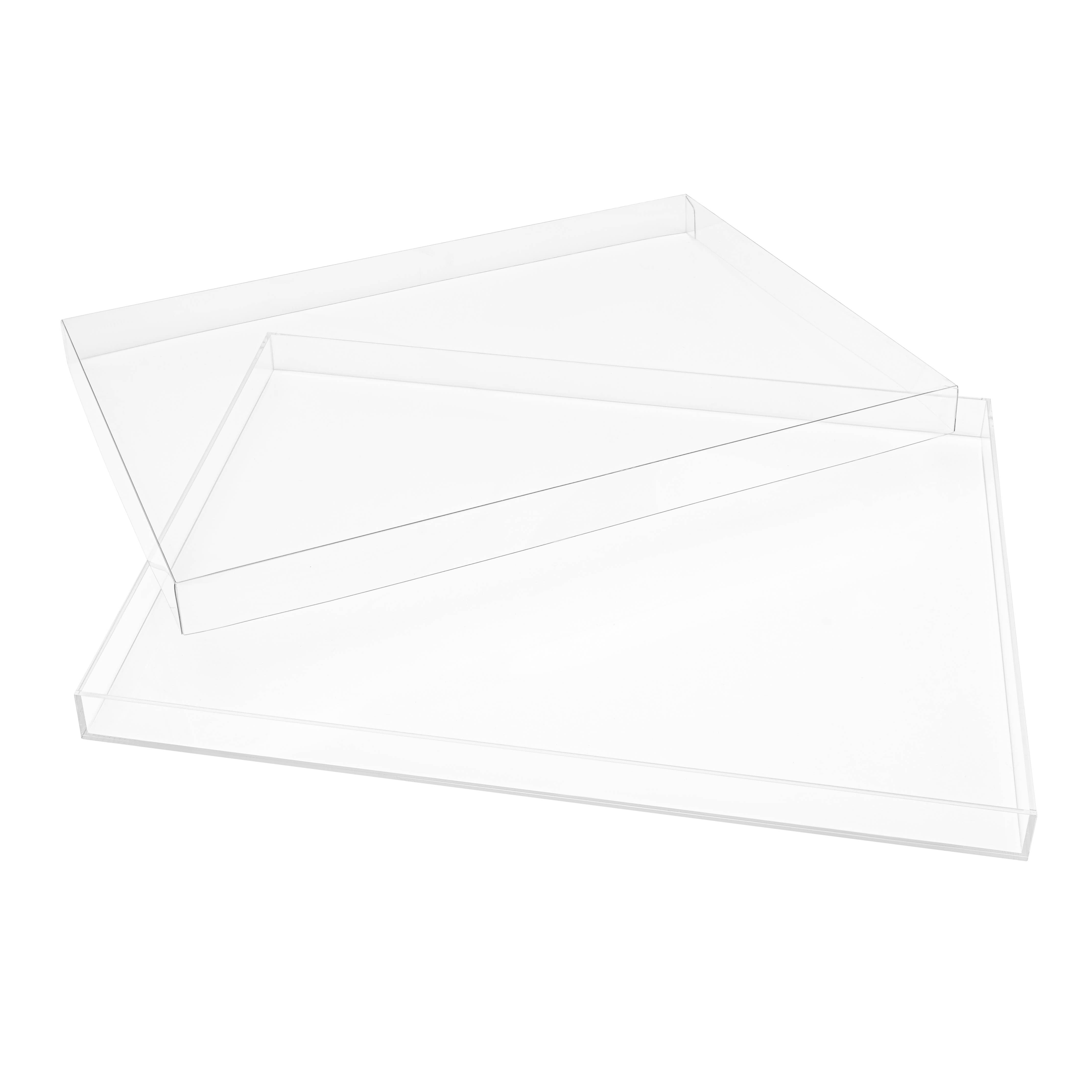 Hammont - Wholesale Serving Tray - Clear Acrylic Tray With PVC Lid (17x13x1, 15x11x1, 10x8x1)5