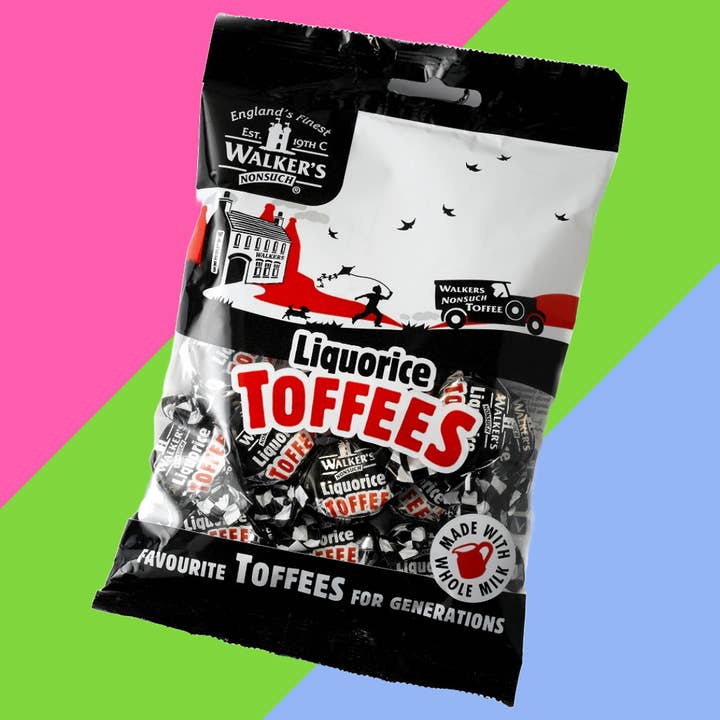 Gaffney's Sweets & Treats Wholesale – Engroshandel Toffee – Walker's Nonsuch Lakrids Toffee Poser 12x150g