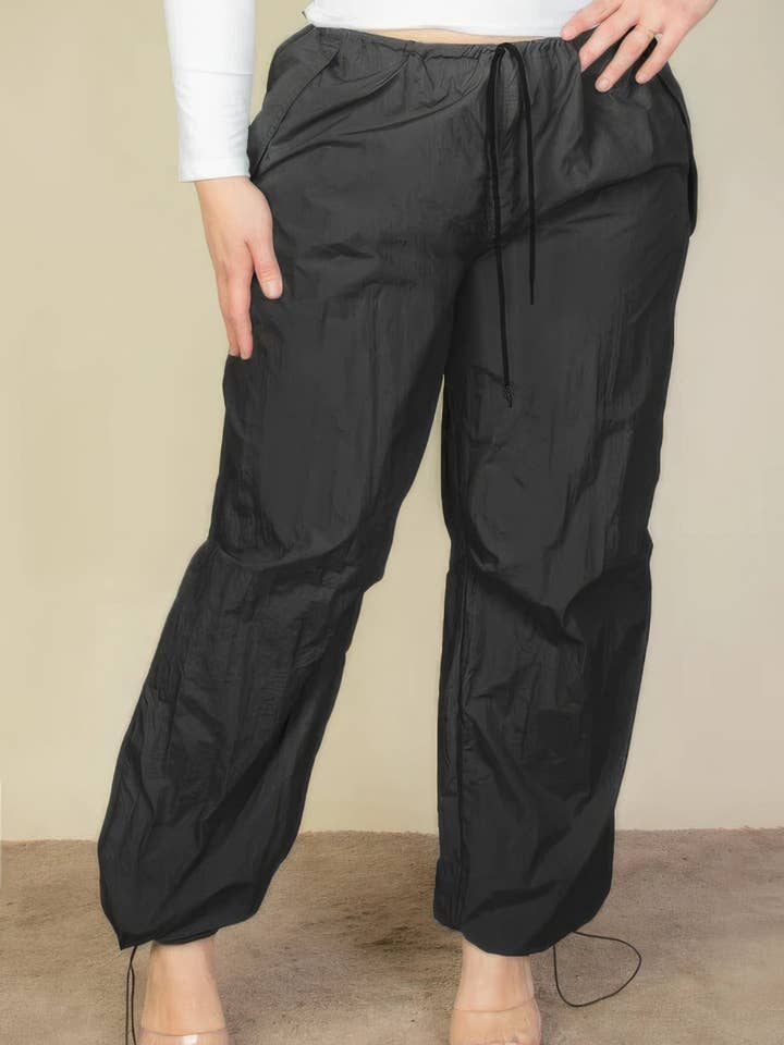 CALVINTUCKER LLC - Wholesale Pants - Women's - Plus Size Drawstring Waist Parachute Pants