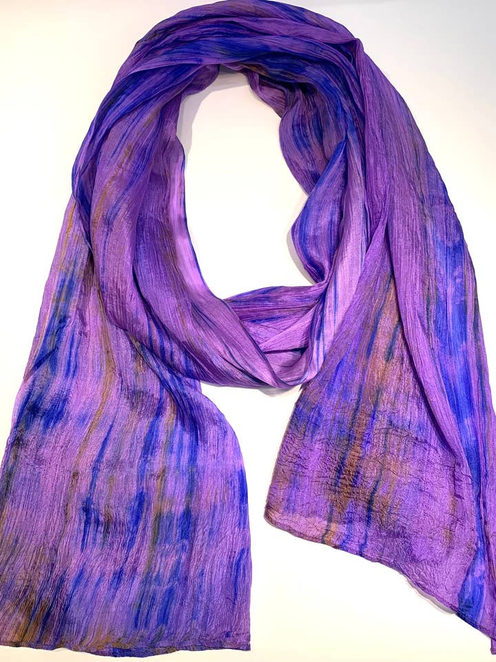 SC1000 #389 WATERCOLOR SCARF | DEEP LAVENDER & BLUE for wholesale by LUA