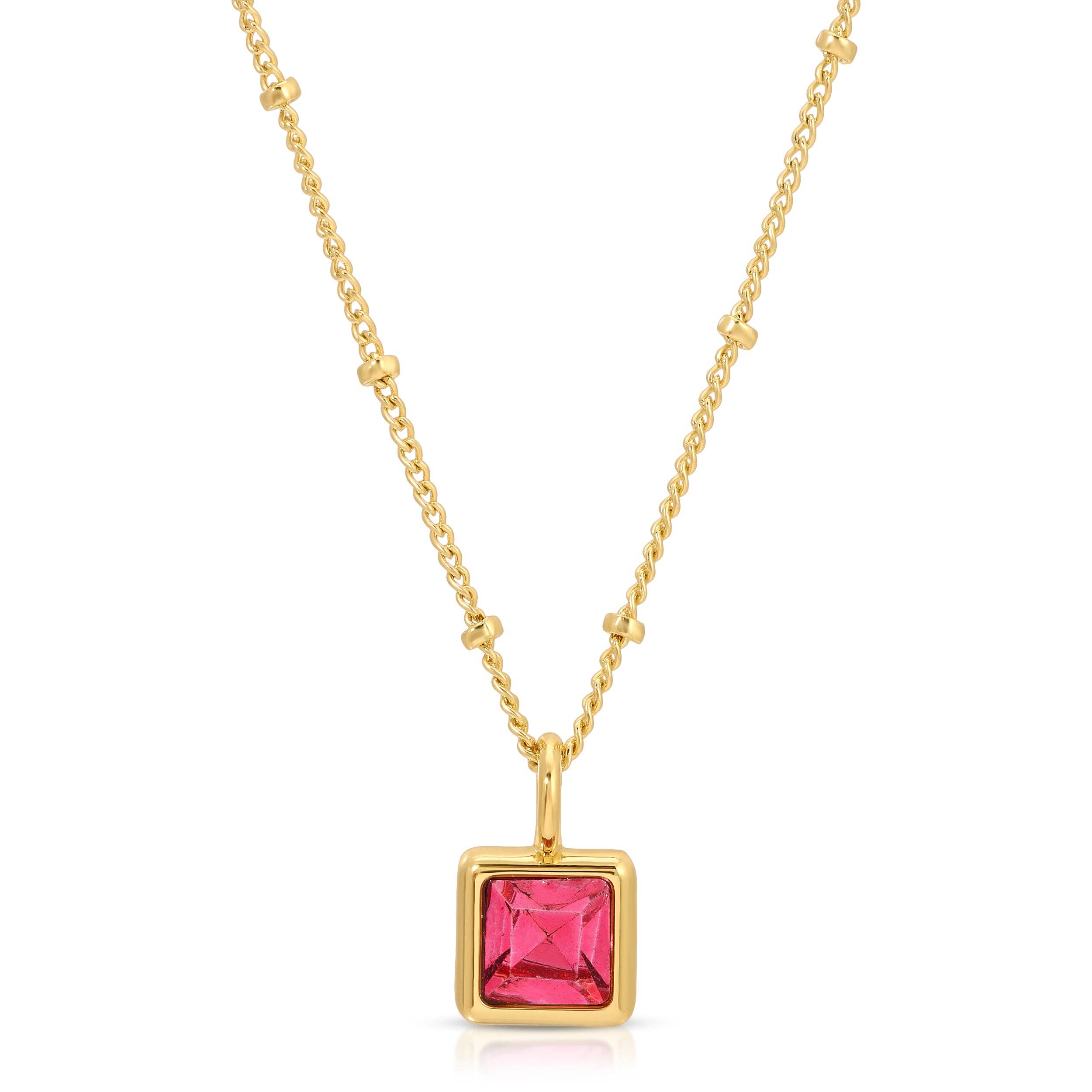 Lucky Feather – wholesale Hänge-/berlockhalsband – Födelsestenflaska Halsband - Guld - Juli/Pärla1