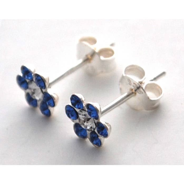 Semaki & Bird - Vente Clous d'oreille - Clous à clous en saphir Alaska Forget-Me-Not en argent sterling2