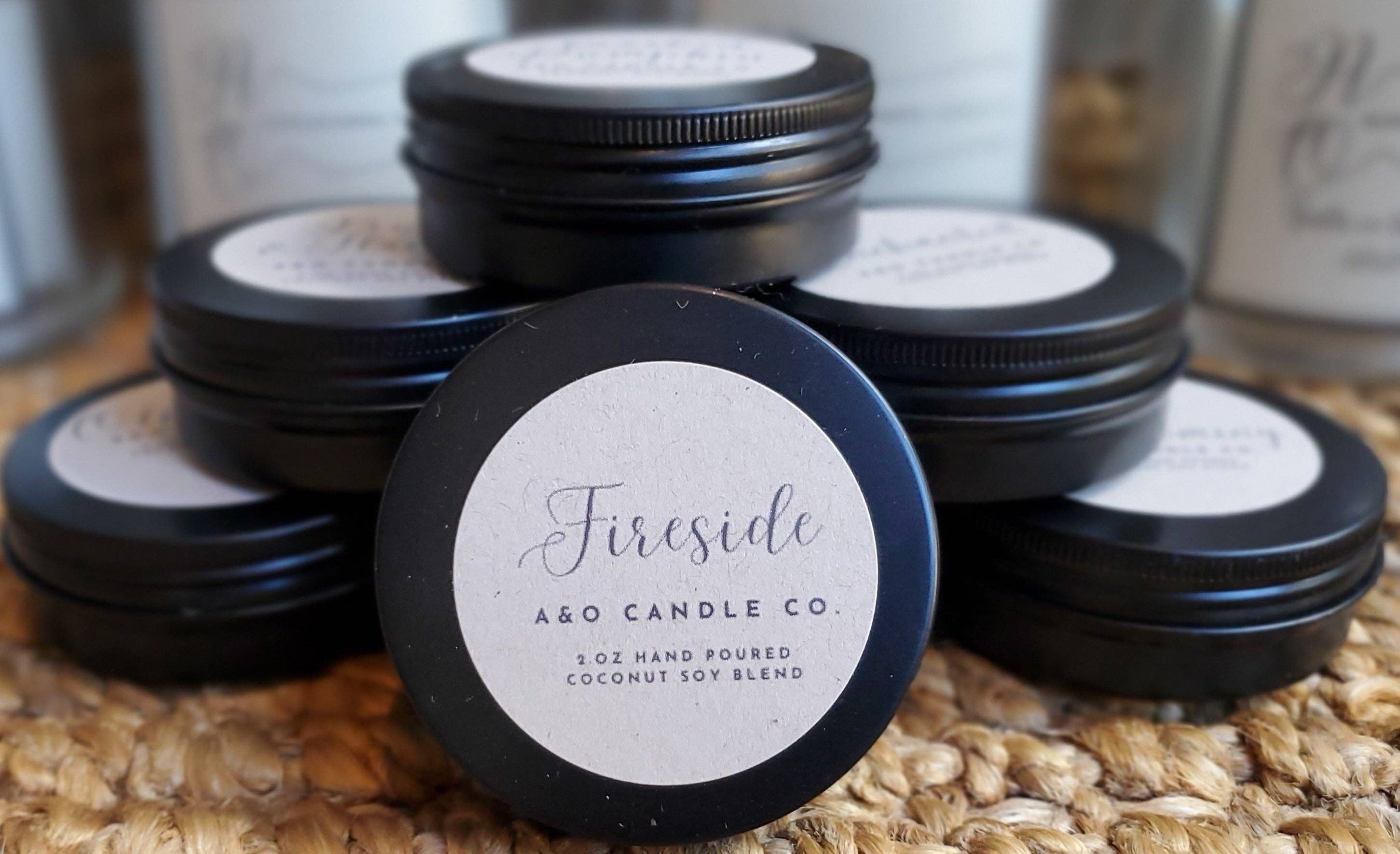 Alpha & Omega Candle Co. - Wholesale Jar/Filled Candle - Fireside 2 oz Coconut Soy Blend0