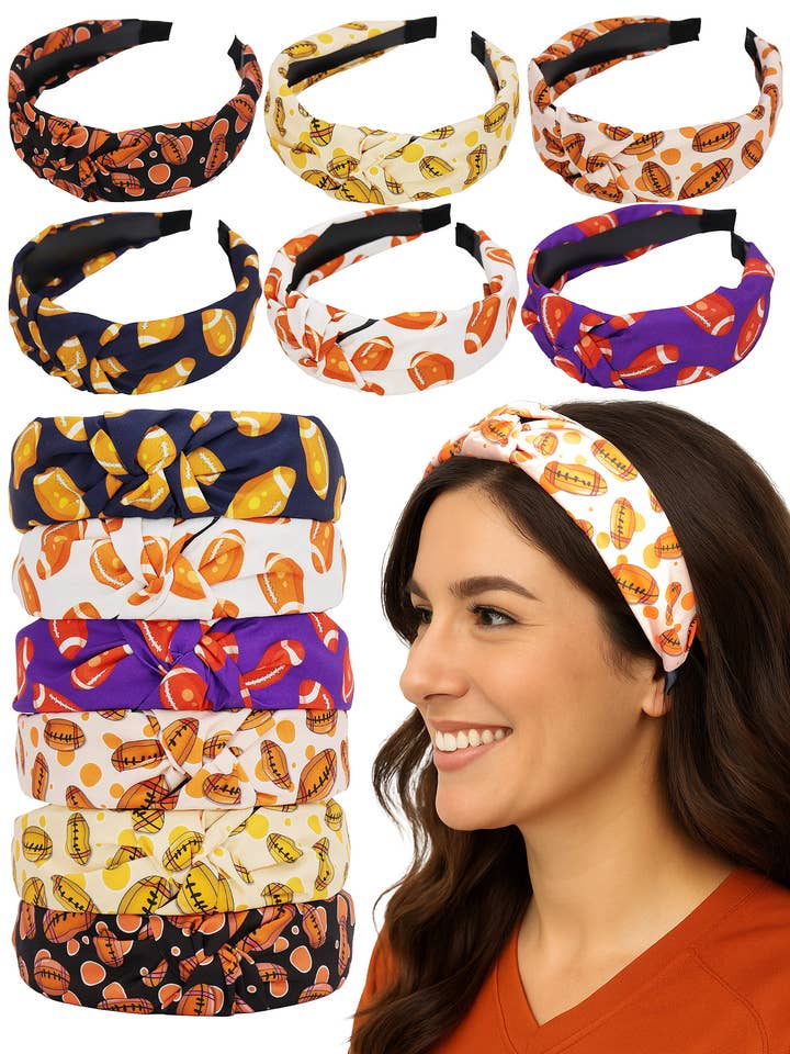 Football Rugby Game Day Twist Knotted Head Band for wholesale by Cap Zone