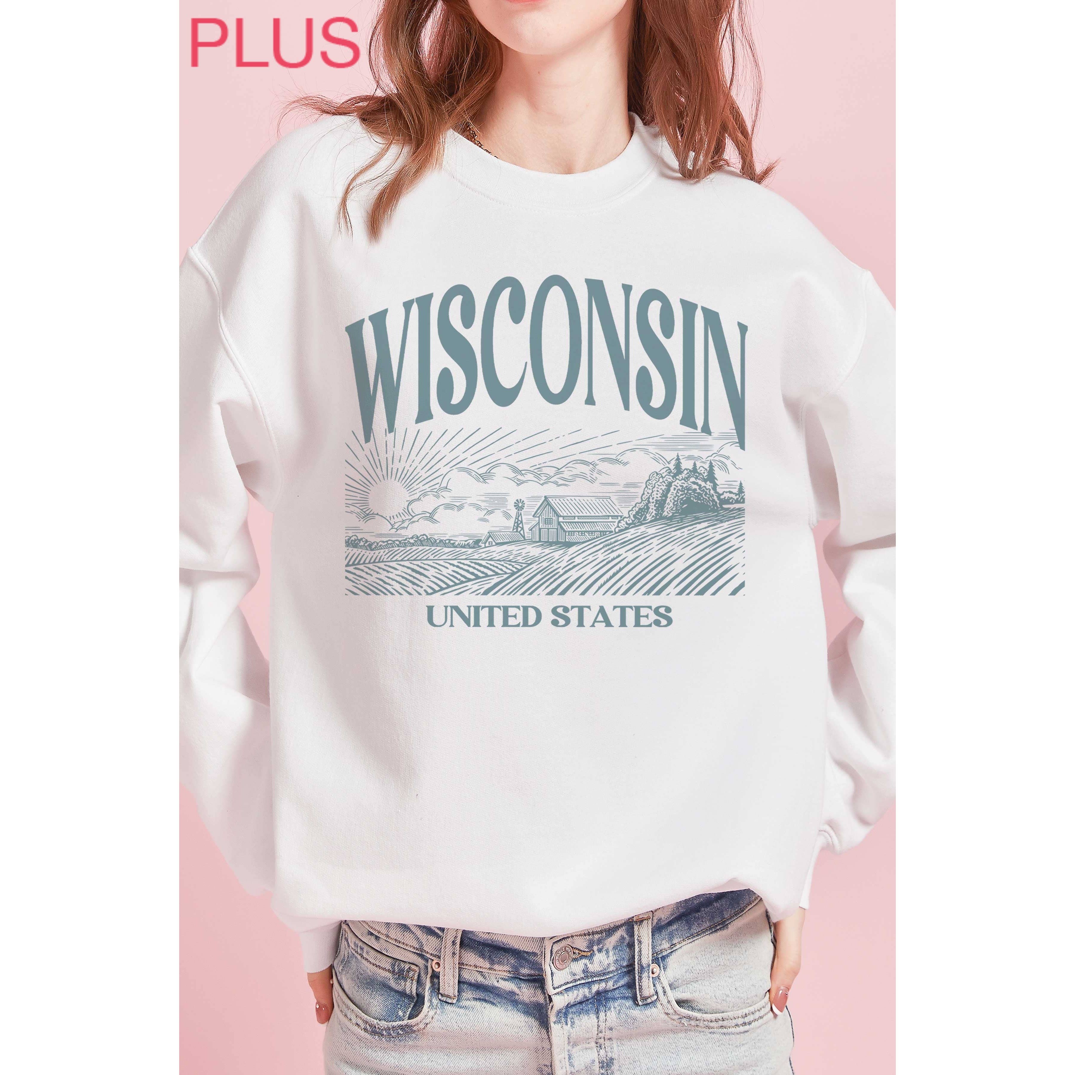 BLUME & CO. - Vendita all'ingrosso Felpa stampata - Donna - Felpa Grafica Taglie Forti WISCONSIN1