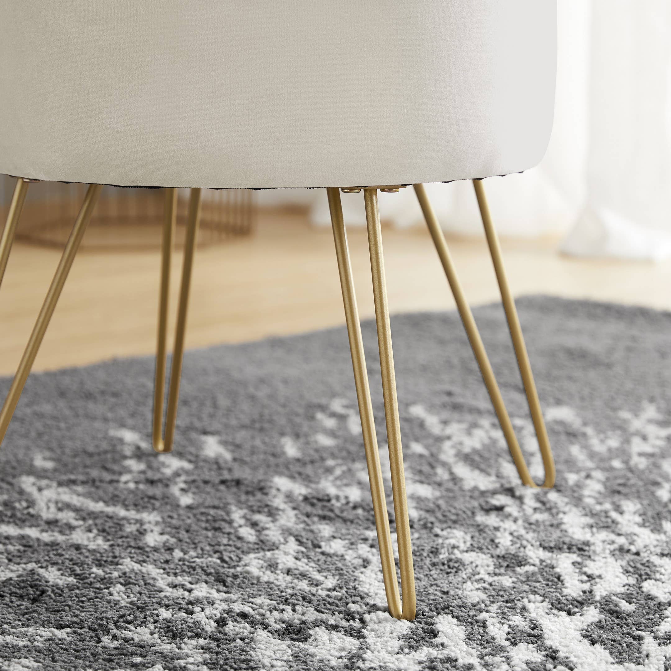 Ornavo Home – wholesale Ottoman – Round Velvet Storage Ottoman13