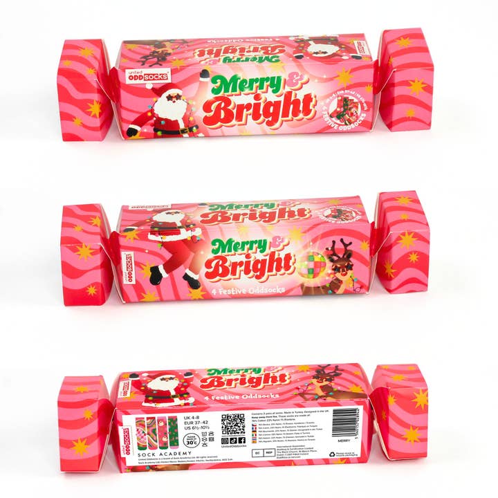 Sock Academy - Wholesale Socks - Women's - MERRY&BRIGHT | 4 Odd Socks Christmas Cracker|United Oddsocks13