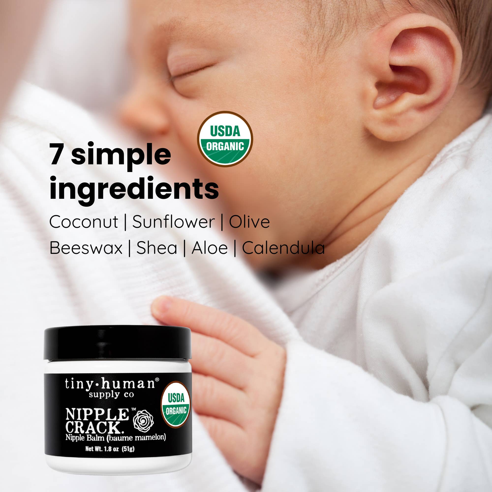 Tiny Human Supply Co. - Vente Crèmes pour les mamelons - Maternité - Baume à mamelons biologique Nipple Crack™ 1,8 oz5