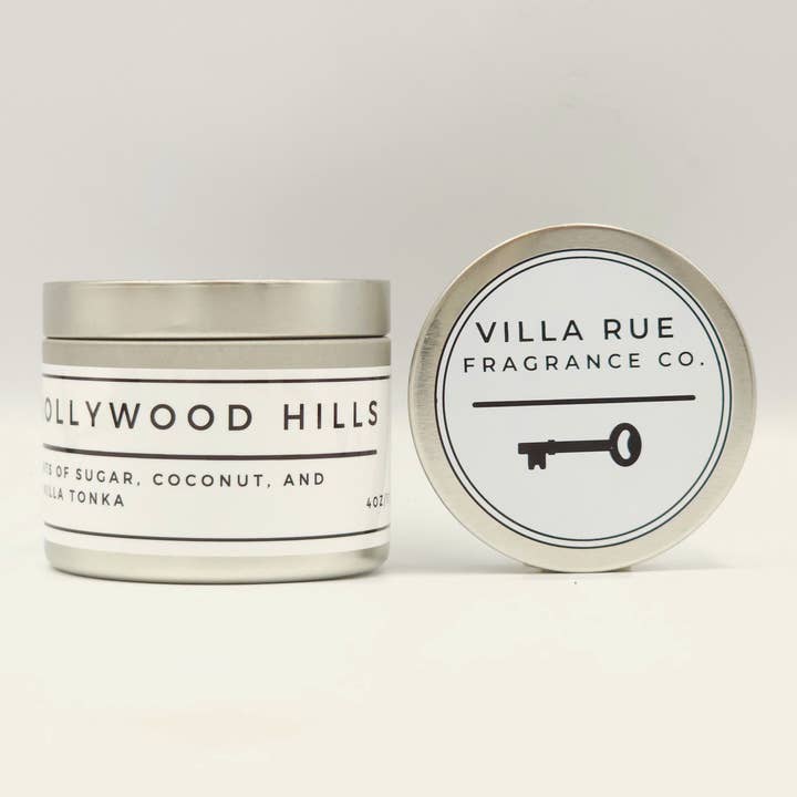 Hollywood Hills - 4oz Soy Coconut Candle for wholesale by Villa Rue Fragrance Company