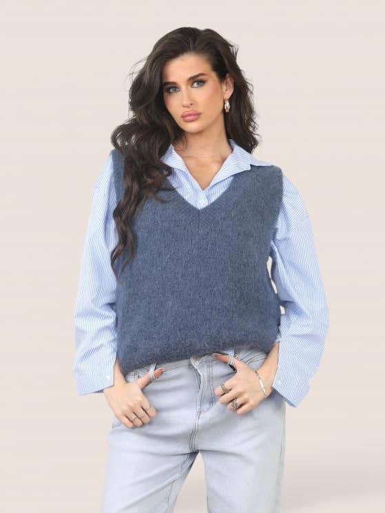 Fluffy Knit Mohair Tank Top for wholesale by Terminal 1 Clothing