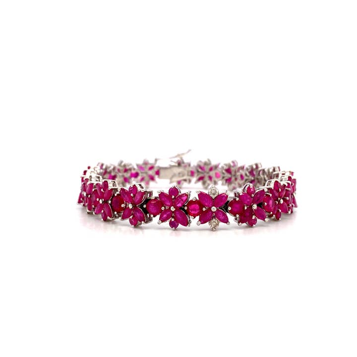 Ruby Bracelet in .925 Sterling Silver - KSD 4178 for wholesale by Kotawala Jewels