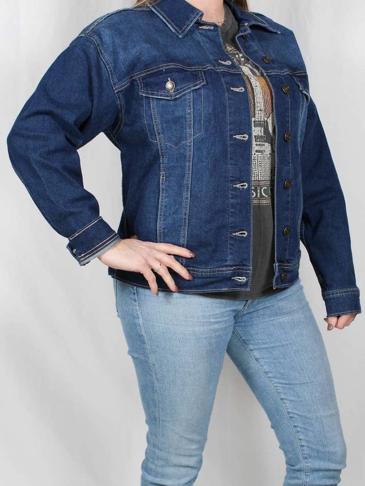 WJ105055-D - Foncé - Veste en jean A736 pour la vente par K & C Clothing, Inc.