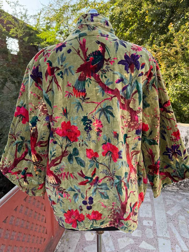 GYPSY STUDIO - Wholesale Jacket - Women's - Bohemian Jacket Bird Printed Velvet Jacket Winter Wear Coats