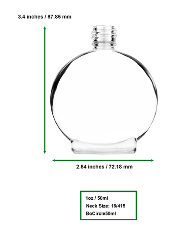 Best Bottles - Wholesale Atomizer Bottle - Clear Circle Glass Bottle-50ml (Multiple Cap & Pump Colors)12