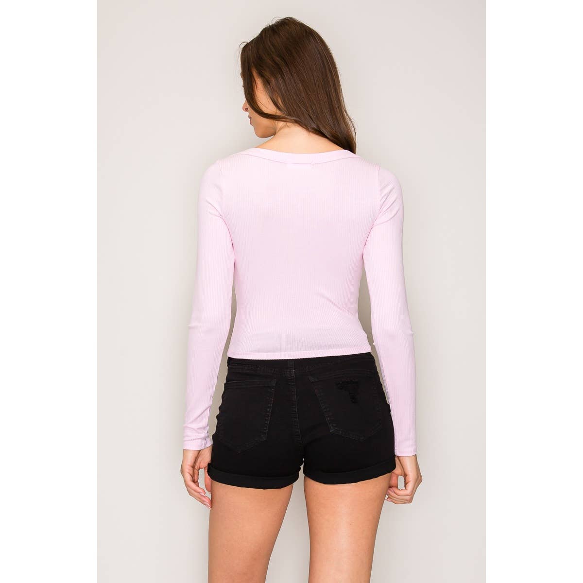 Popular 21 - Wholesale Knit Top - Women's - Ribbed Long Sleeve Wide Neck Top7