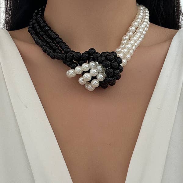 VividLux - Wholesale Beaded/pearl necklace - Beaded Split-Joint Necklaces Accessories1