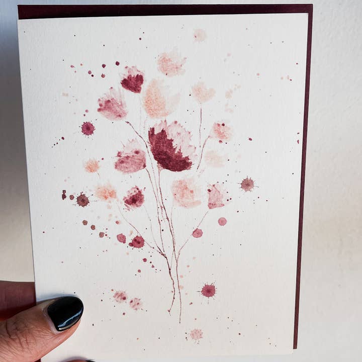 Elysia Myers Wine Art - Wholesale Everyday Greeting Card - Wine Bouquet of Flowers | Wine Greeting Card0