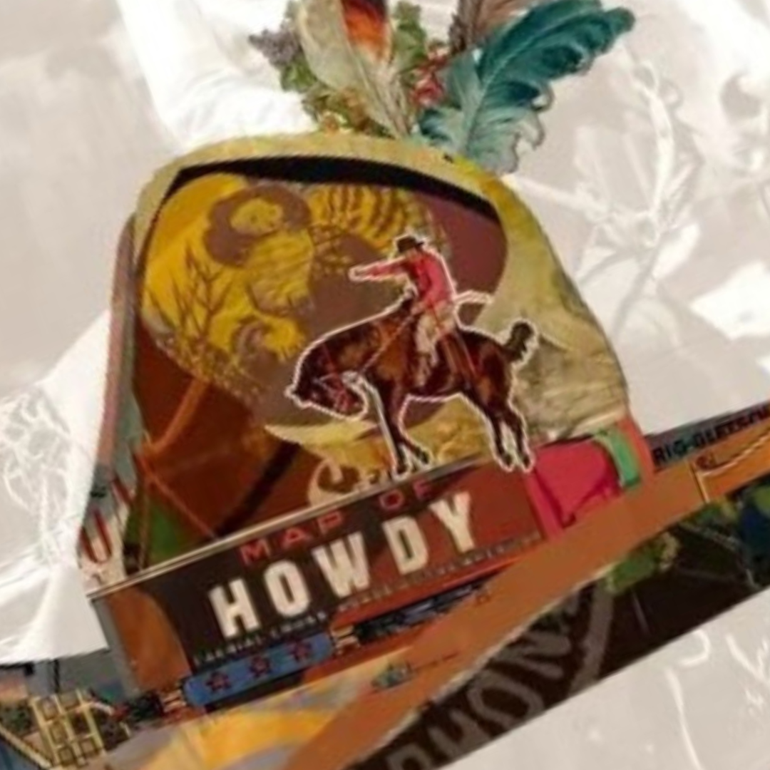 Canterbury Lane - Wholesale Art Print - 3D Collage Art | Howdy Hat Barrel Racer (26"x26")5