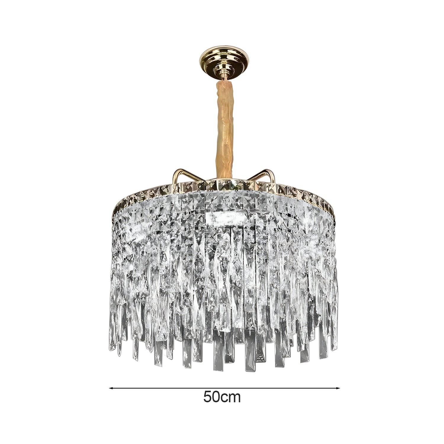 Ledsone - Vente Lustre/Suspension - Lustre moderne en cristal doré à plafond - modèle 48045