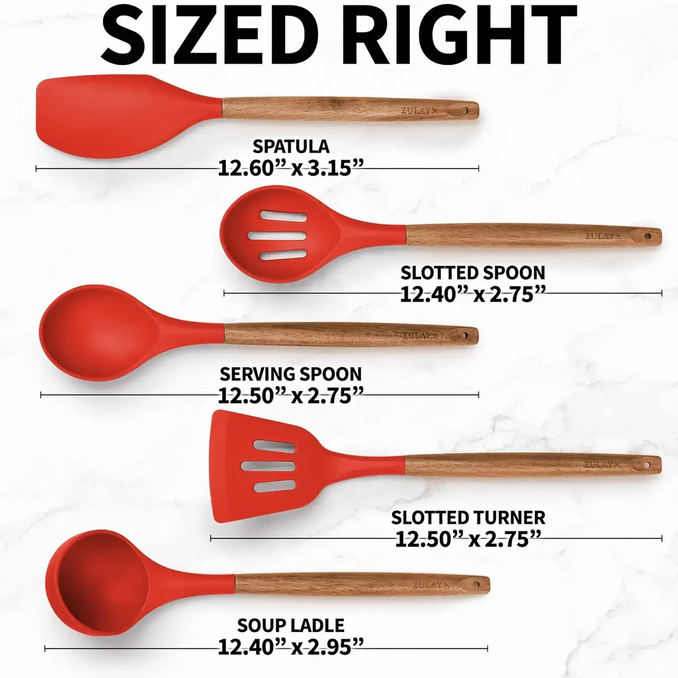 Zulay Kitchen - Wholesale Kitchen Utensil Set - 5-Piece Silicone Utensils Set with Wooden Handles51