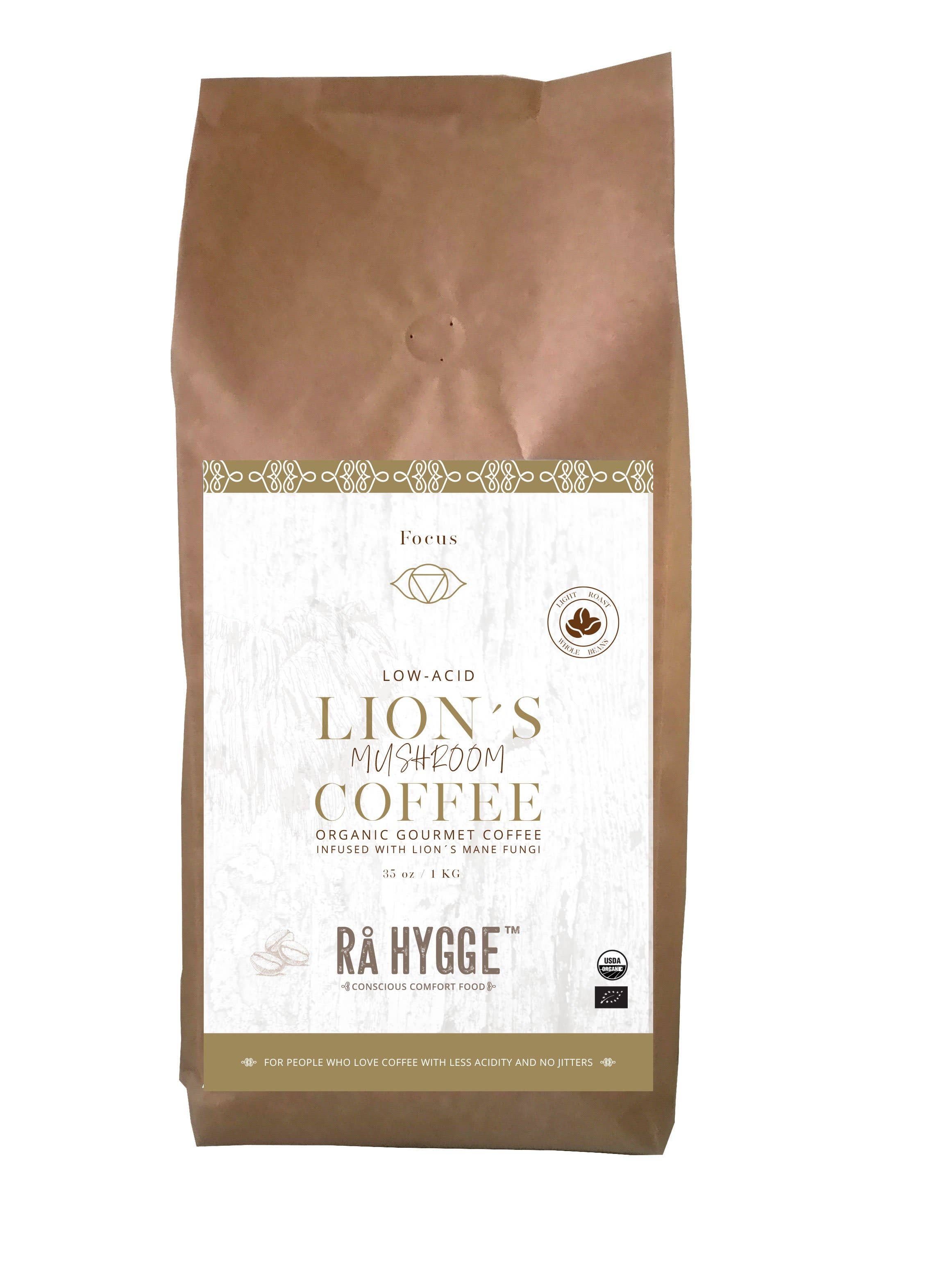 Rå Hygge - Venta al por mayor Café en grano - Café especial orgánico Lion's Mane en granos enteros 1 kg0