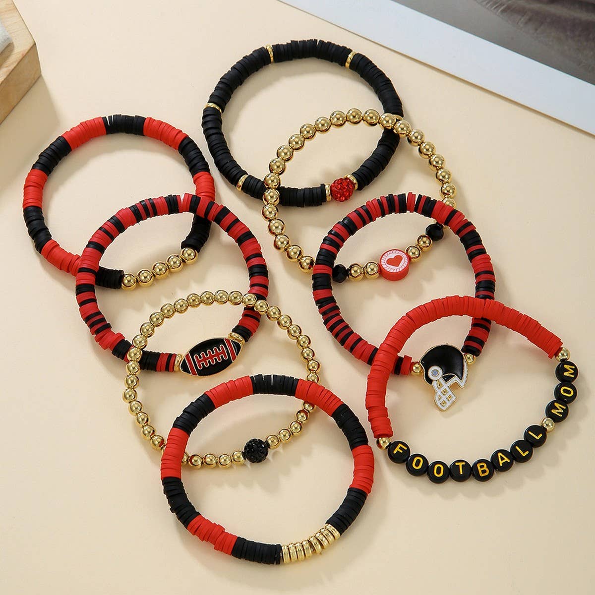 ACCITY - Wholesale Jewelry Set - BRACELET 8-PIECE SET POLYMER CLAY BRACELET_CWMM35125