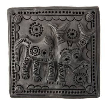 Tesoros Trading Company - Venta al por mayor Azulejos - Azulejo de ciervo de cerámica negra, India