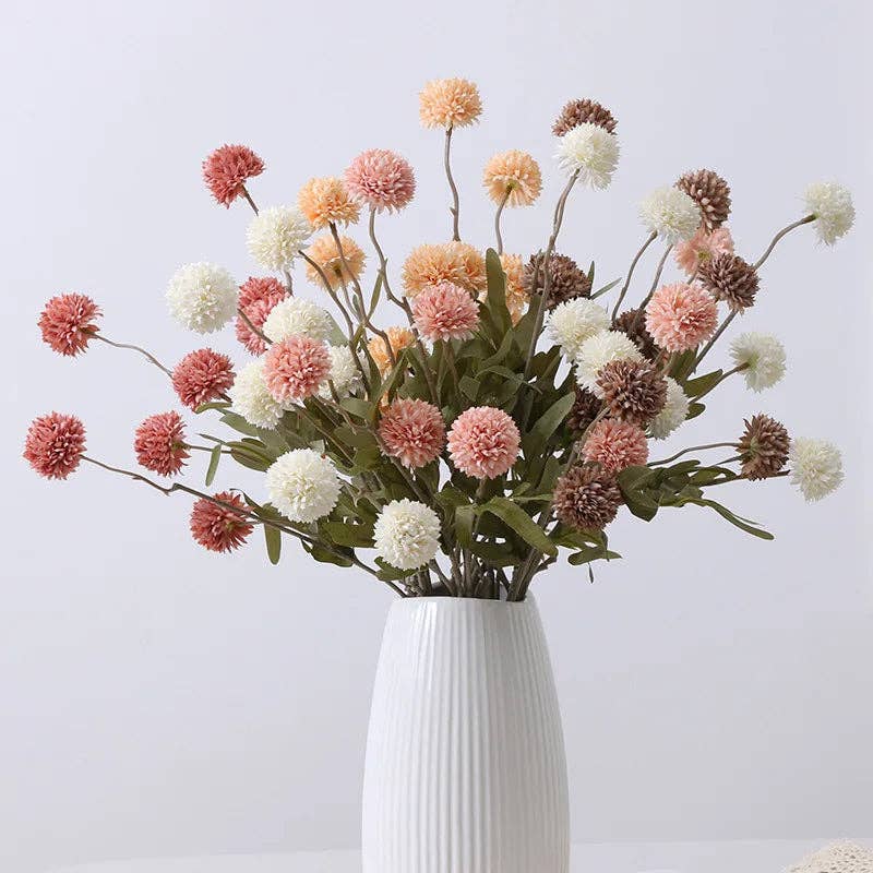 Kiyo Home - Wholesale Artificial flowers - Artificial Dandelion Flowers Set of 6 | Flower Decor | Silk12