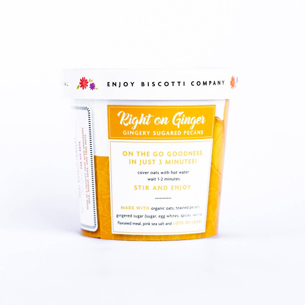 Enjoy Biscotti Company - Wholesale Oats - Oatmeal Cup - Gingered Pecan 3
