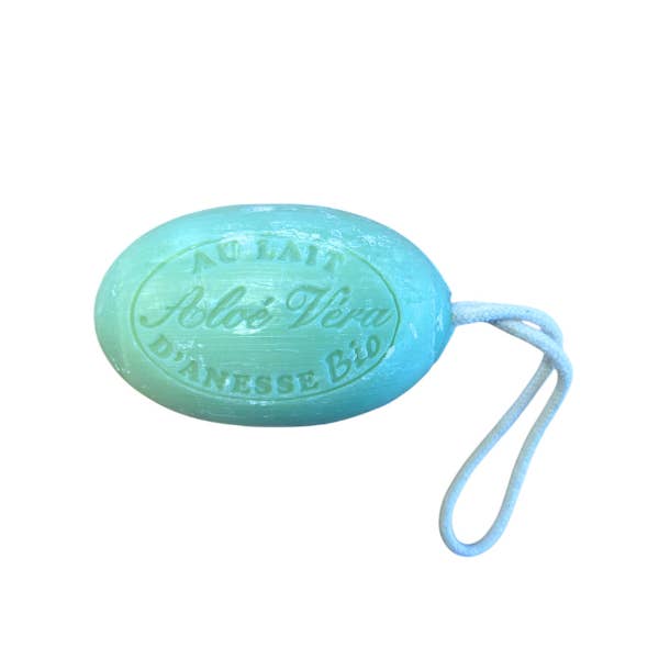 Oval Marseille soap with rope, aloe vera scent - 180g for wholesale by Dampa 1975
