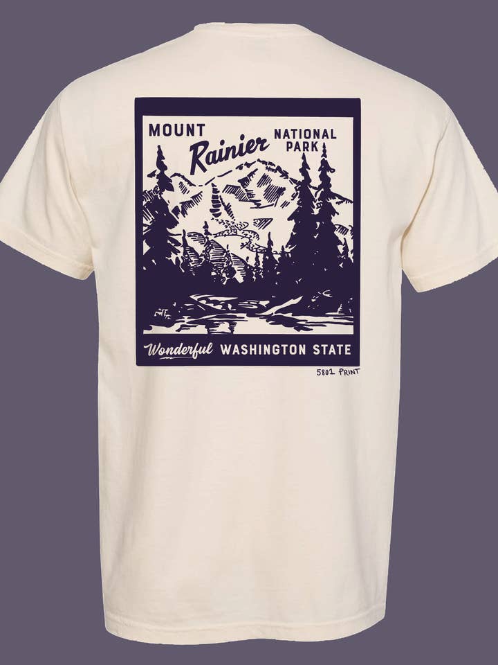 T-shirt do Parque Nacional do Monte Rainier por atacado de 5801 Print House