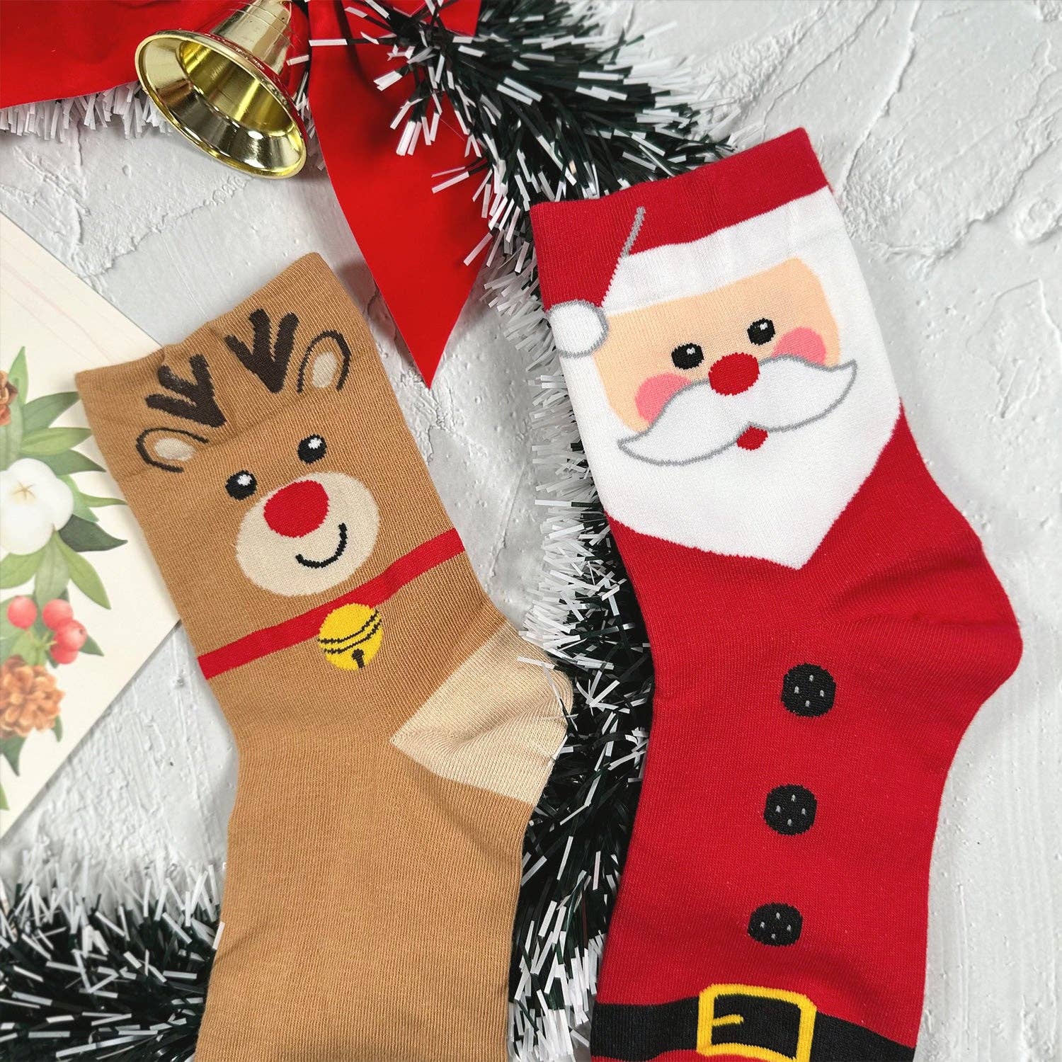 7DAYSSOCKS - Wholesale Socks - Women's - Women's Crew Santa Friends Socks3