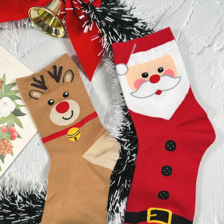 7DAYSSOCKS - Wholesale Socks - Women's - Women's Crew Santa Friends Socks3