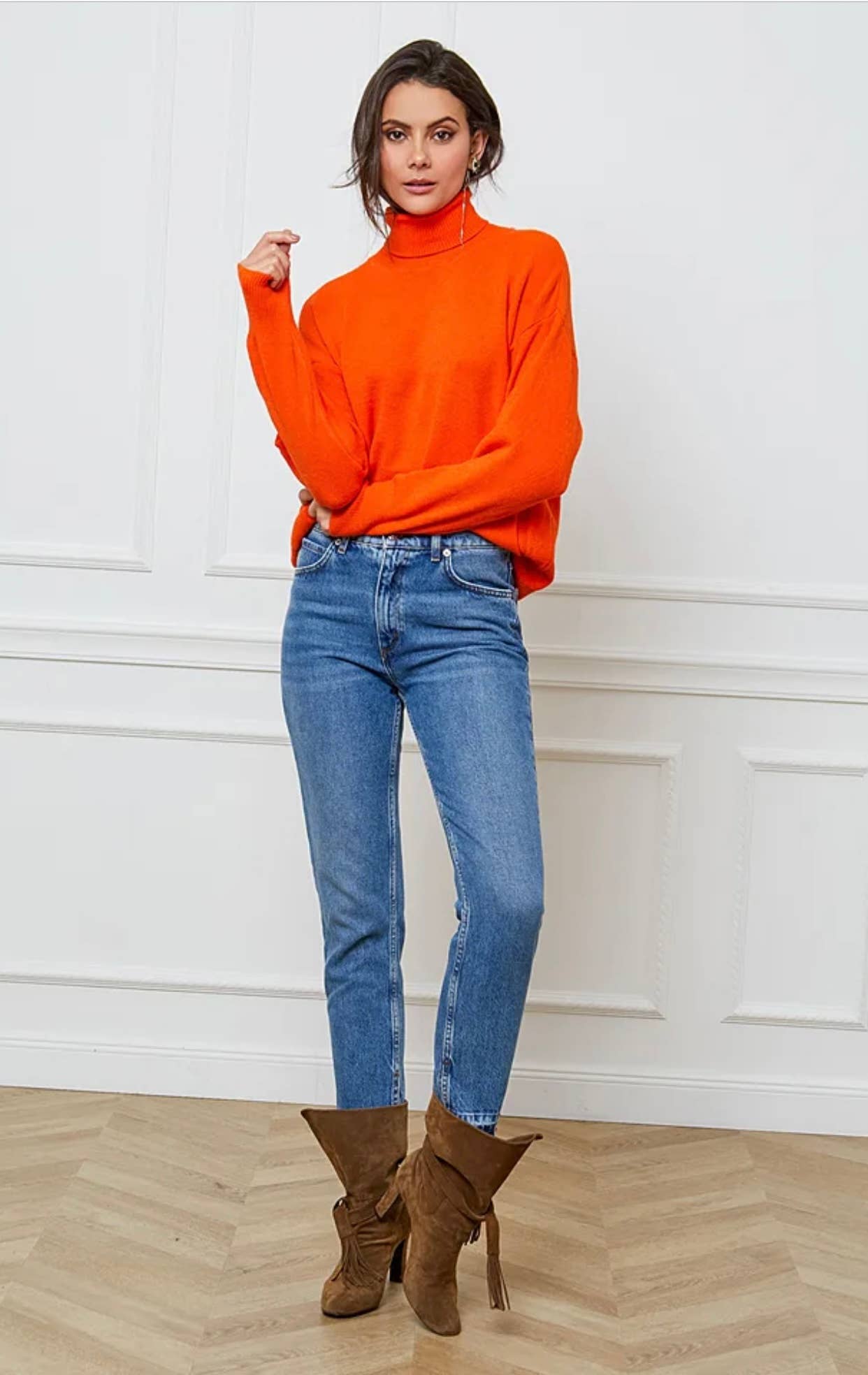 LÉA & LUC – wholesale Knitted jumper – Women′s – Turtleneck sweater with pockets REF. 003044